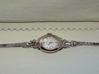 Girard Perregaux Vintage 14kt Gold Wrist Watch Diamonds Art Deco Woman