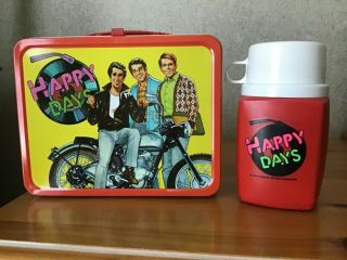 Vintage 1976 Happy Days Lunchbox And Thermos
