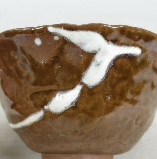 H877 Japanese tea bowl of OLD SHODAI pottery with appropriate glaze and clay 2