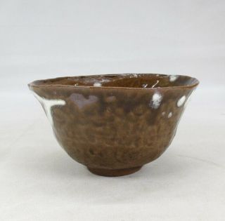 H877 Japanese tea bowl of OLD SHODAI pottery with appropriate glaze and clay 7