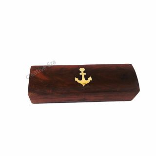 Brass Copper & Silver Bosun ' s Whistle Brass Boatswains Pipe with Wooden Box Gift 3