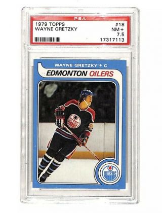 1979 Topps 18 Wayne Gretzky Rookie Rc Card Psa 7.  5 Oilers Hof Rare