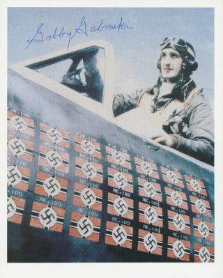 Gabby Gabreski Signed 8x10.  56th Fg.  P - 47.  Ace In 2 Different Wars