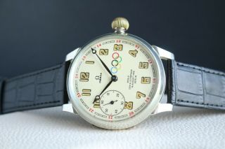 Omega Vintage Cal18lob Olympic Games Berlin 1936 Rare Swiss Men`s Wrist Watch