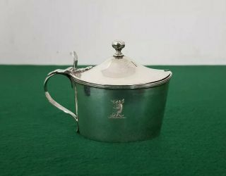 Antique George Iii Hm Henry Chawner 1793 Solid Sterling Silver Mustard Pot
