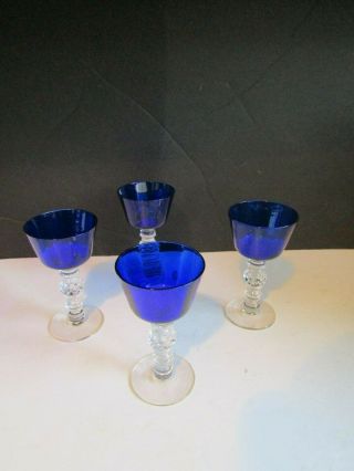 Vtg 1932 Heisey Spanish Blue 8 Wine Stems & Champagne Stems For Gottatry