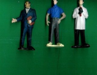 3 James Bond Playset Figure - Gilbert 1965 James Bond,  M,  Dr.  No 3.  5 " Tall