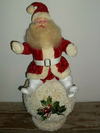 Antique Harold Gale Santa On Compo Snowball Stand Christmas Dept Store Display