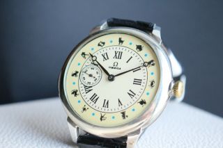 Omega Zodiac Signs Vintage 1910`s Rare Unique Men`s Swiss Wrist Watch
