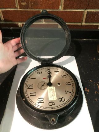 Antique Chelsea Ship Clock Co.  Maritime Nautical Chronometer Navy Bakelite 2