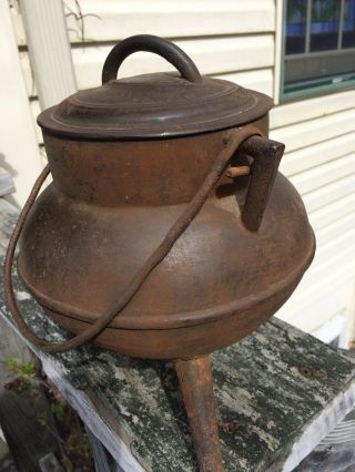 Antique Cast Iron 3 Leg Gypsy Pot Very Old And Unusual