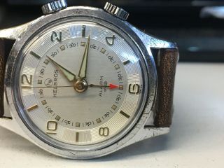 Vintage HELBROS Men ' s ALARM Watch.  Stainless Steel As - 1475 31E Valjoux 233 10