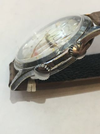 Vintage HELBROS Men ' s ALARM Watch.  Stainless Steel As - 1475 31E Valjoux 233 3