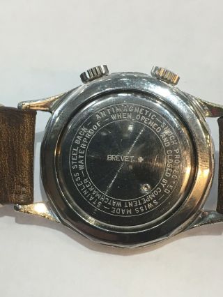 Vintage HELBROS Men ' s ALARM Watch.  Stainless Steel As - 1475 31E Valjoux 233 4