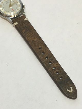 Vintage HELBROS Men ' s ALARM Watch.  Stainless Steel As - 1475 31E Valjoux 233 6