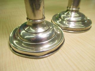 Gorham Sterling Silver Matching MTME Monogrammed Candle Stick Holders 3