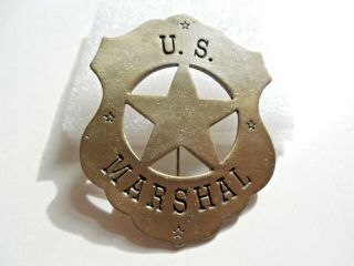 Vintage Metal Toy U.  S.  Marshal Badge 5 Point Star In The Center 2 X 2 1/2 "