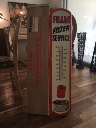 Antique (vintage) Fram Metal Thermometer,  I Have 2,  1 Box.