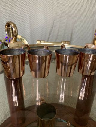 Set Of 4 Rare Vintage British Royal Navy 1/2 Gill Copper Rum Grog Cups.