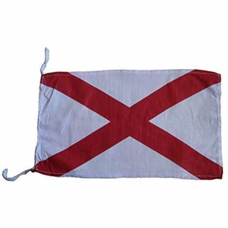 V - Marine Code Naval Signal Flag,  100 Cotton,  8 " X 13 " Nautical / Boat (5042)