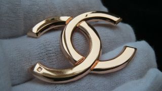 Authentic Vintage Chanel Rose Gold Plated Staff Brooch Pin
