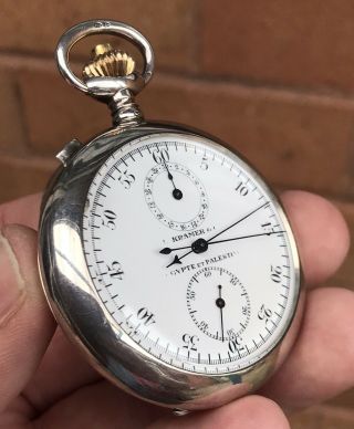 A Gents Very Fine Quality Antique Solid Silver Split Second / Chrono Watch,  1922