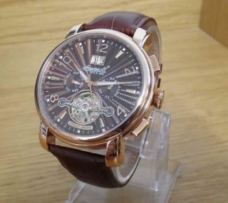 Mens Rose - Gold Vintage Ingersoll Santee Brown Dial In1806rbr Automatic Watch