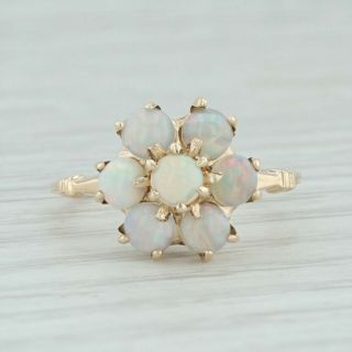 Vintage Opal Cluster Ring - 10k Yellow Gold Size 6.  25 Floral Cocktail 2