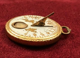 Rare Vintage 1892 Robbins Co Brass Sun Dial w/Built In Compass 5