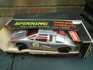 Vintage Spinning Toy Lamborghini Countach Tps Toys Made In Japan