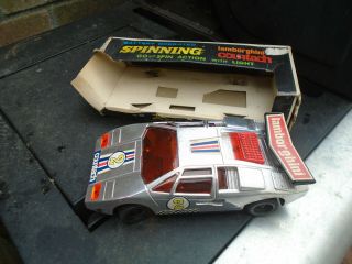 Vintage Spinning toy lamborghini countach TPS toys made in Japan 2