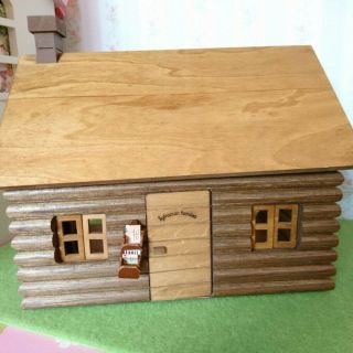 Sylvanian Families Memory Time Log Cabin Calico Critters F/S Vintage 4