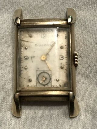 Vintage Antique Bulova Solid 14 Karat Yellow Gold Wrist Watch