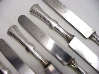 6 antique silver plated christofle knives Lotus 2