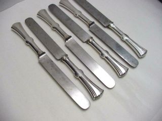 6 antique silver plated christofle knives Lotus 3