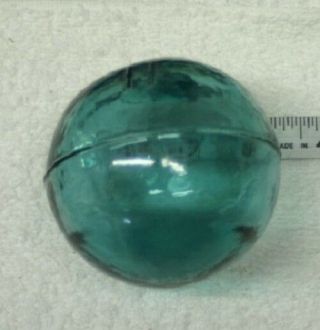 Authentic Japanese Glass Fishing Float Blue/green Marked Ii 3 1/2 " So663