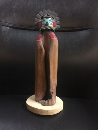 HOPI 9” Kachina Doll Wood Sculpture Figurine Signed by B.  Namoki Vtg 2