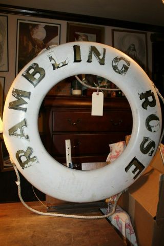 Vintage Real Lifebuoy Life Preserver Ring 30 " Rambling Rose