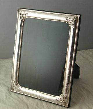 Large Solid Silver Frame - Celtic Knotwork Motifs