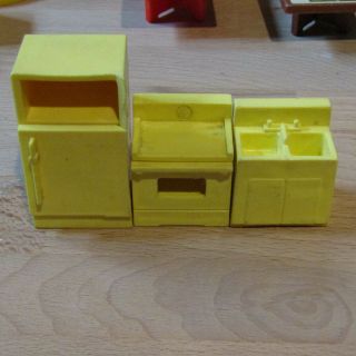 Vintage Fisher Price Little People Refrigerator Stove Sink House Replacement Toy