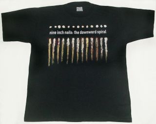 Vintage 90s T Shirt Nine Inch Nails 1994 Downward Spiral Tour Nirvana Metallica