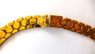 Vintage Philippe CROWN TRIFARI Gold Tone Honeycomb Links Necklace & Bracelet 7