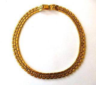 Vintage Philippe CROWN TRIFARI Gold Tone Honeycomb Links Necklace & Bracelet 8