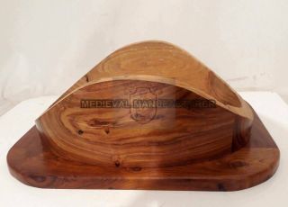 Wooden Base Stand U.  S Navy Mark V Helmet Collectible Marine Brown Full Size 18 