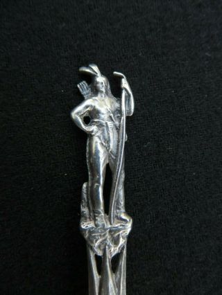 Gorham Sterling Silver Souvenir Spoon Figural Indian Revolutionary War Wyoming