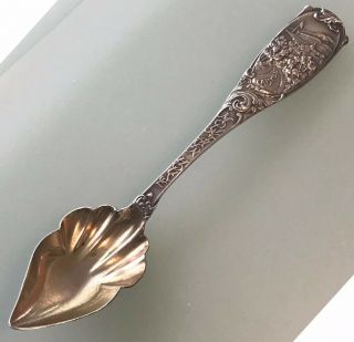 Very Rare Antique Catskill Mountain House Sterling Silver Souvenir Spoon 5 - 3/4”l