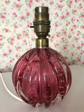 Archimede Seguso Bullicante,  Vintage Murano Glass Lamp,  Mid Century,  Pink