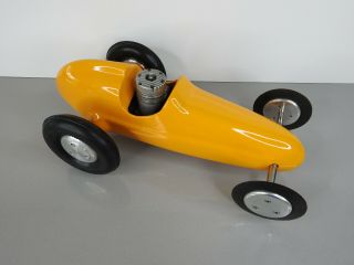 Vintage Aluminum 14 " Tether Car W/ Torpedo 40 Engine Rear Wheel Drive Race Car