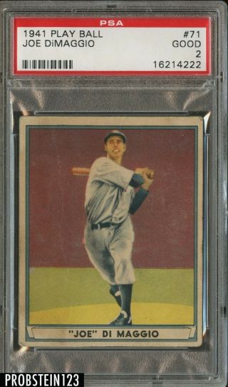 1941 Play Ball 71 Joe Dimaggio York Yankees Hof Psa 2 Good " Rare "