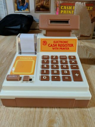 Vintage Imco Play Toy Electronic Cash Register W/ Box & Fake Money